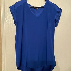 Express blouse no zipper. Size L. Satin. Royal blue.